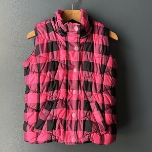 🩷 ARIZONA JEANS girls puffer vest detachable hood small pink faux fur like new